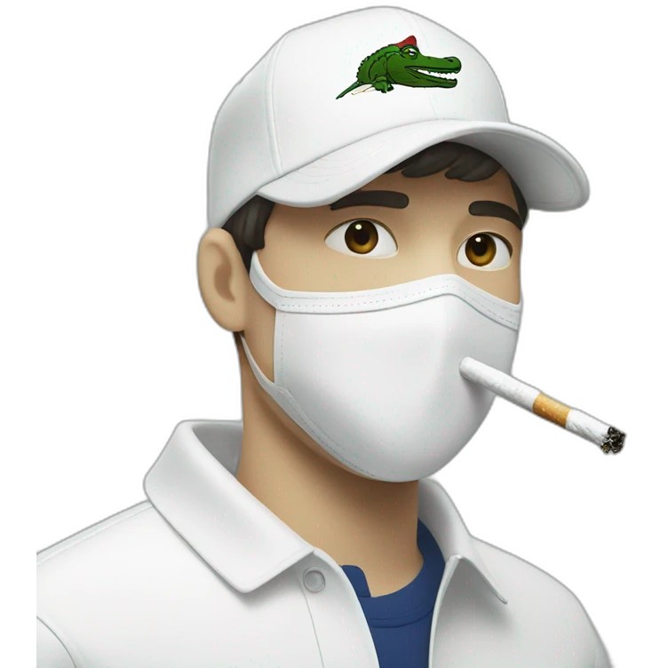 Lacoste smoking friends with white lacoste mask emoji