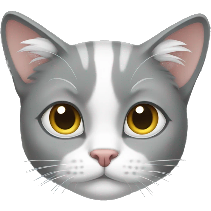 gray and white cat emoji