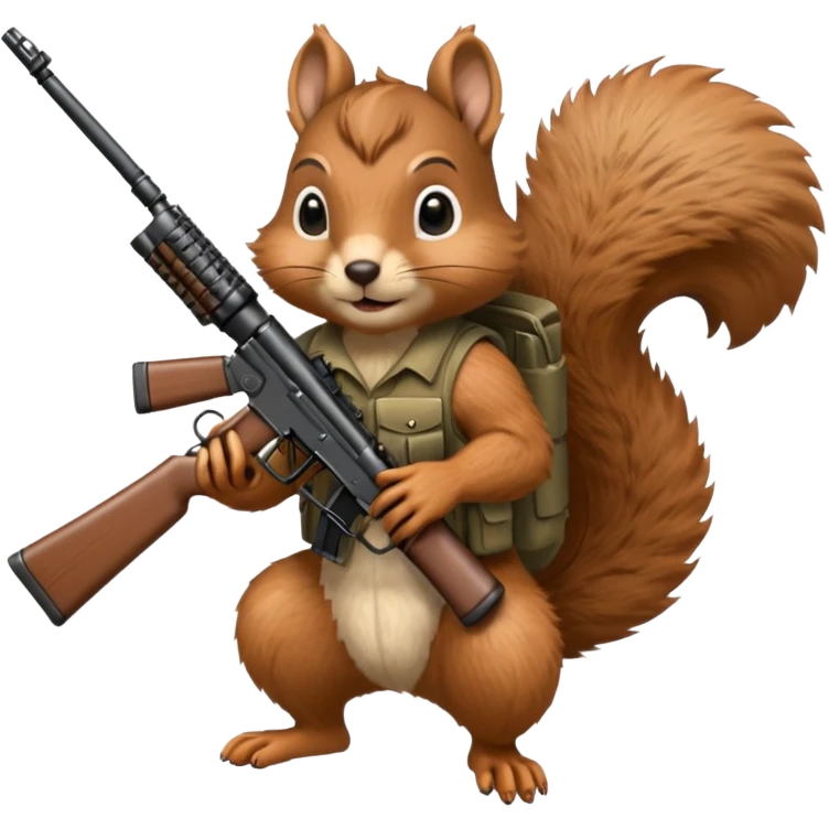 Squirrel holding m4 rifle emoji