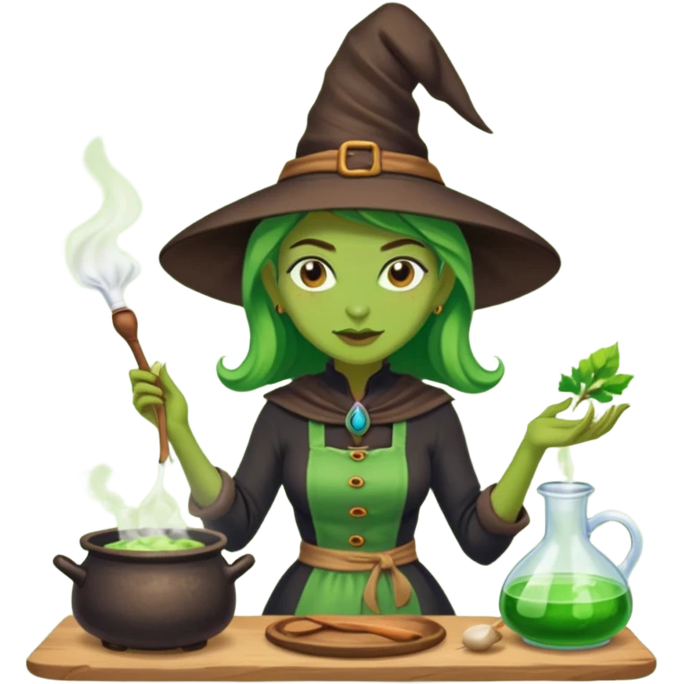 green witch cooking potion emoji