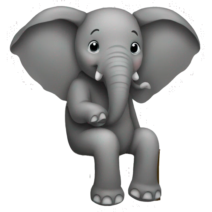 elephant sitting on chair wirh his back facing  emoji
