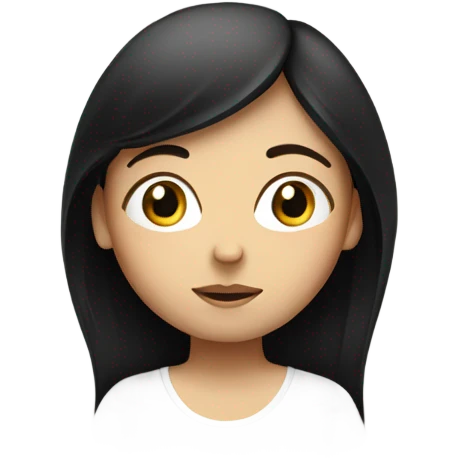 young white girl with black hair  meditating emoji
