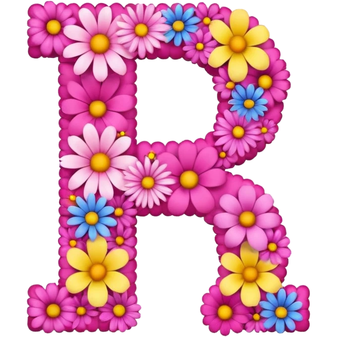 Pink letter L of flowers emoji