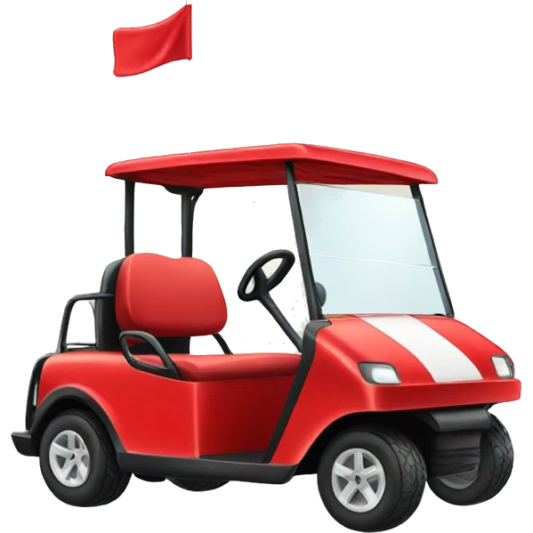 Red golf cart with red rims  emoji