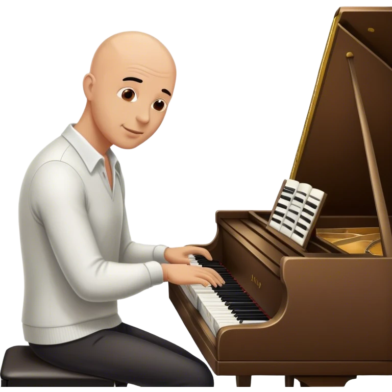 bald man playing the piano  emoji