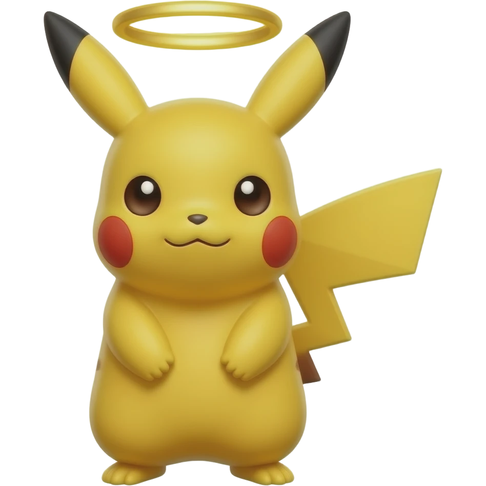 Shiny gold Pikachu with a gold halo emoji