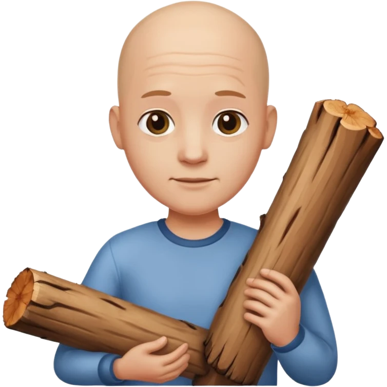 🧑‍🦲🪵 emoji