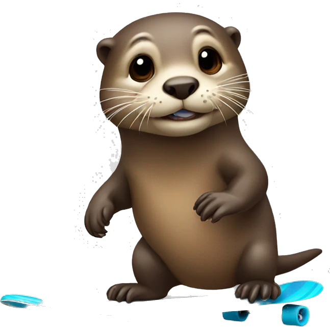 Otter on skateboard emoji