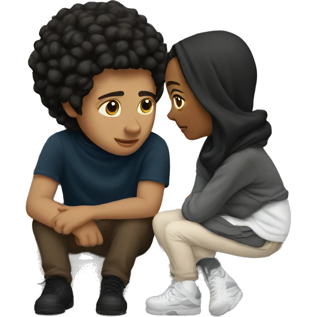 sitting together on city street emoji