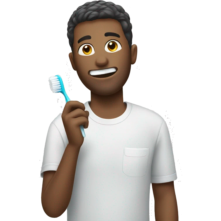 using toothbrush on stomach emoji