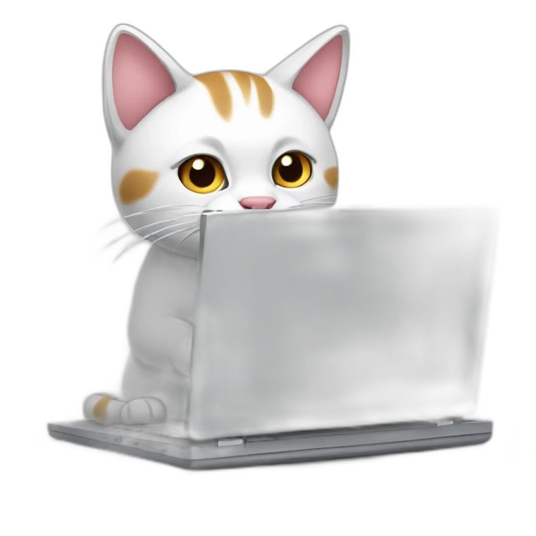 Cat working on laptop emoji