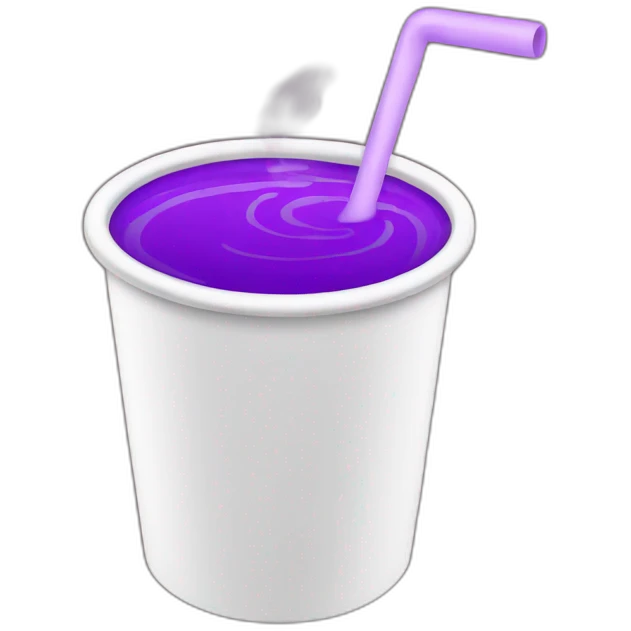 White Double cup with purple drink into emoji