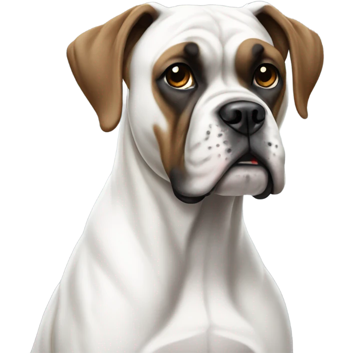 All white boxer dog emoji