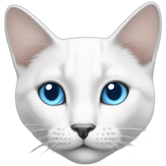 White cat with blue eyes and grey snout emoji