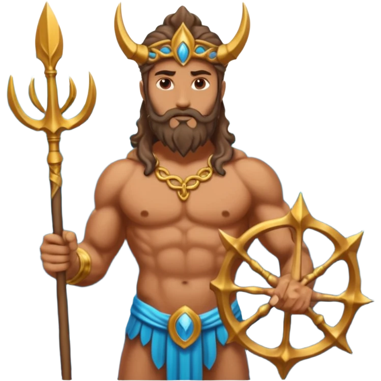 front view Poisedon emoji