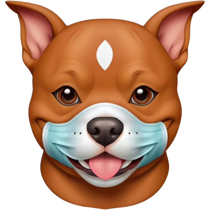 Cute Red with mask pitbull emoji