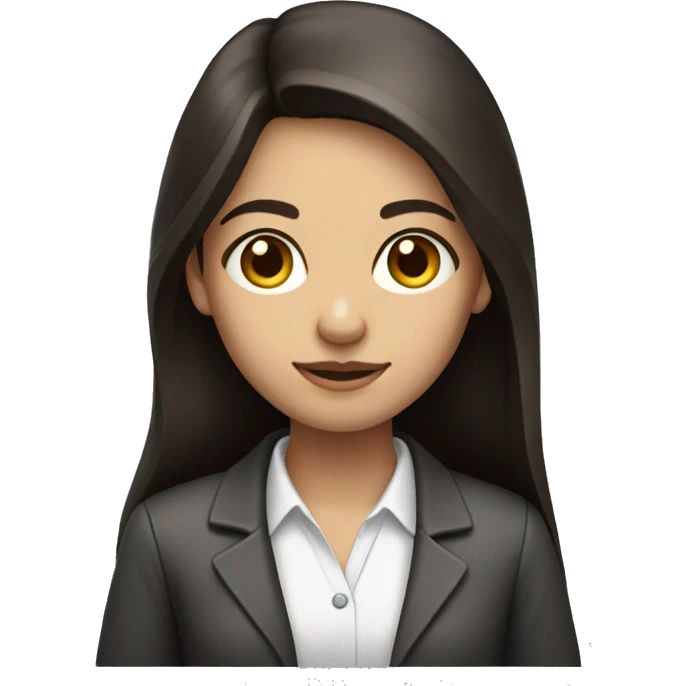 Architect girl with long  dark brown hair no classes   emoji
