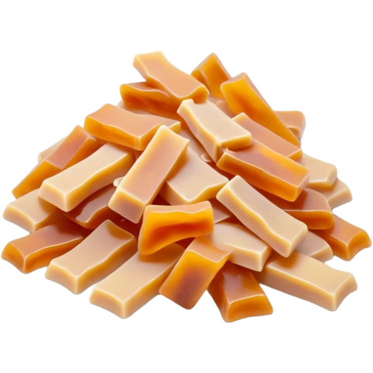 loose pile of thin, curled soap flakes in pale beige or amber tones, waxy matte surface, irregular hand-shaved appearance, lightweight twisted slivers, traditional soap, soft lighting, subtle shadows, emoji scale emoji