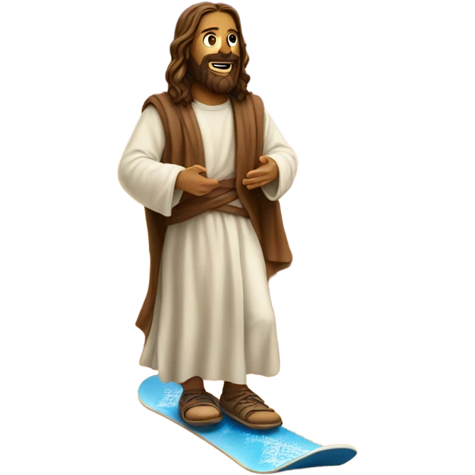 Jesus on a snowboard in the desert  emoji