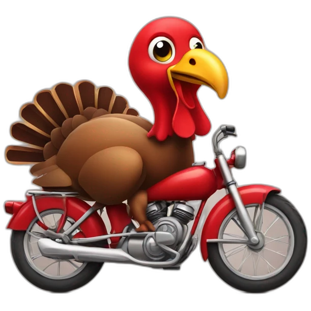 turkey-on-red-bike emoji