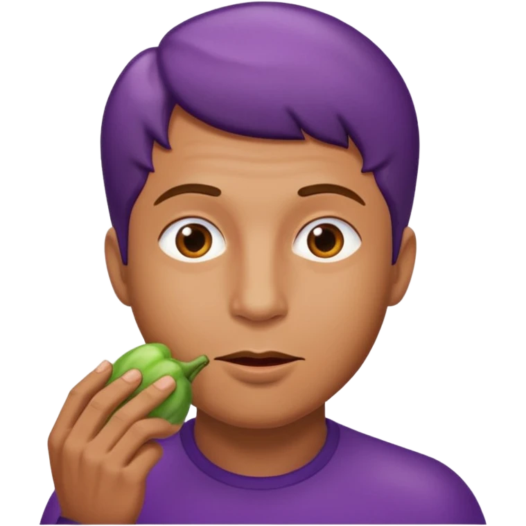 a guy sucking on an eggplant  emoji