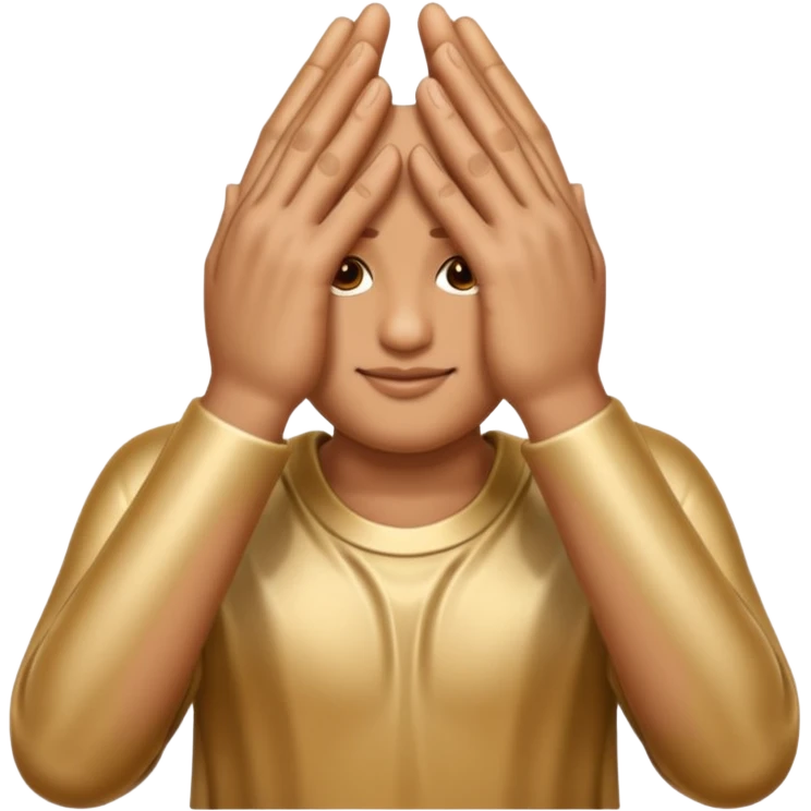 Emoji-style praying metallic hands, realistic proportions, clean outlines emoji