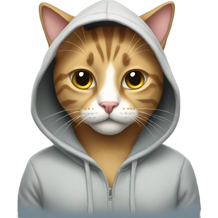 cat wearing hoodie emoji