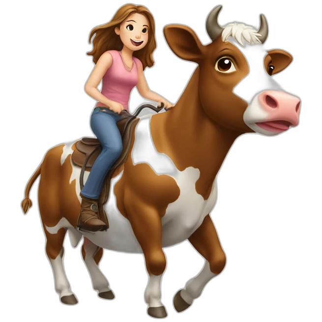 Girl cow reverse riding studio emoji