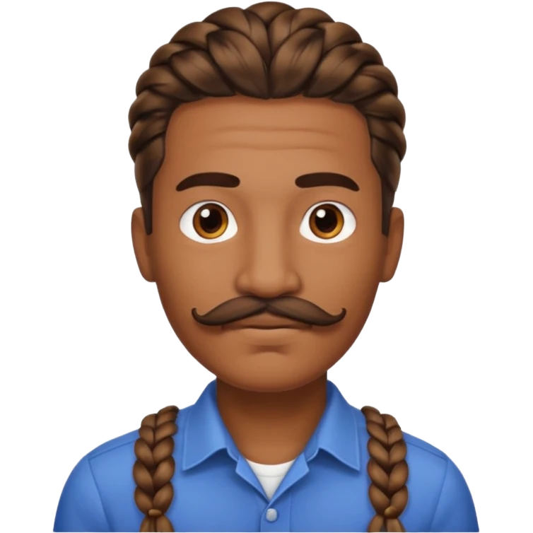braided an with mustache emoji