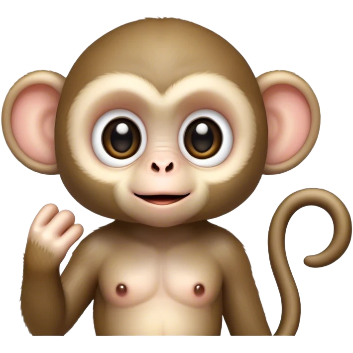 Finger monkey with big eyes emoji