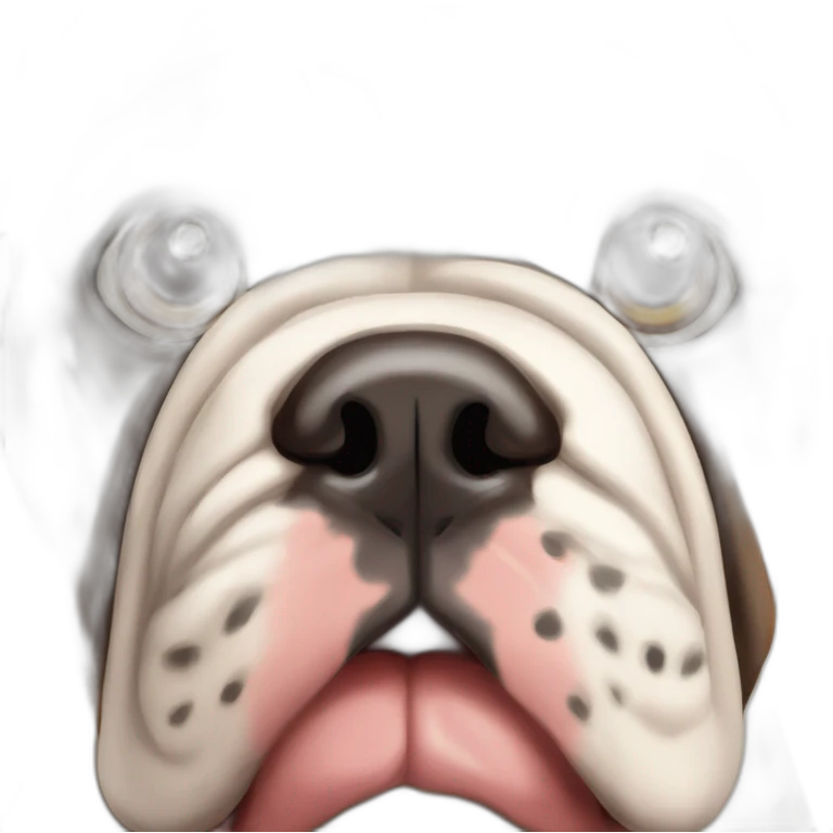 brown and white english bulldog and bullmastiff face emoji
