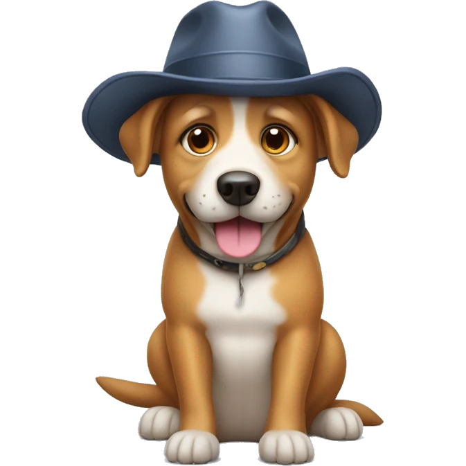 dog with a hat emoji