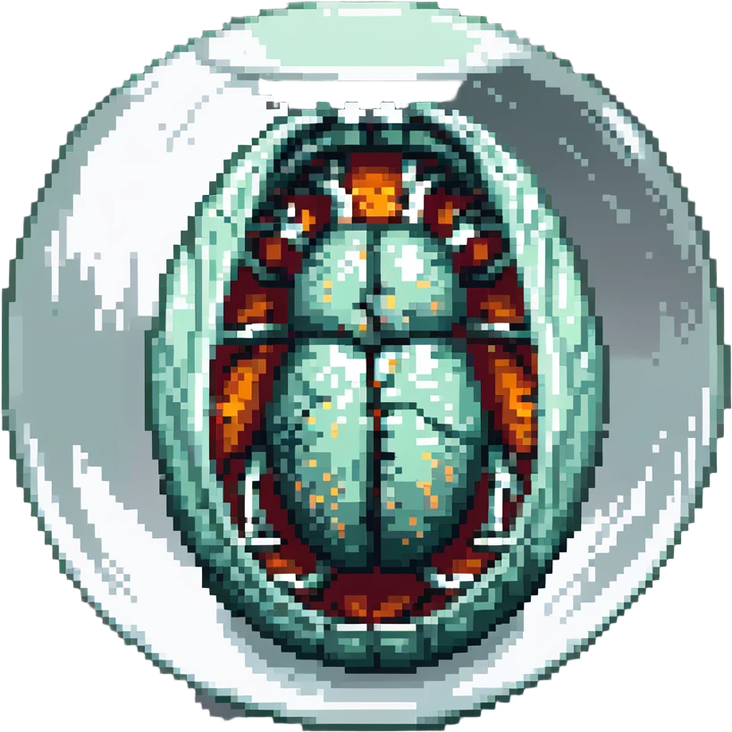 MRI embryo digital fetal small shape in otherworldly bubble, eerie, horror, pupa, crystalis, in-utero, sea-life, crustaceanoid, photorealism emoji