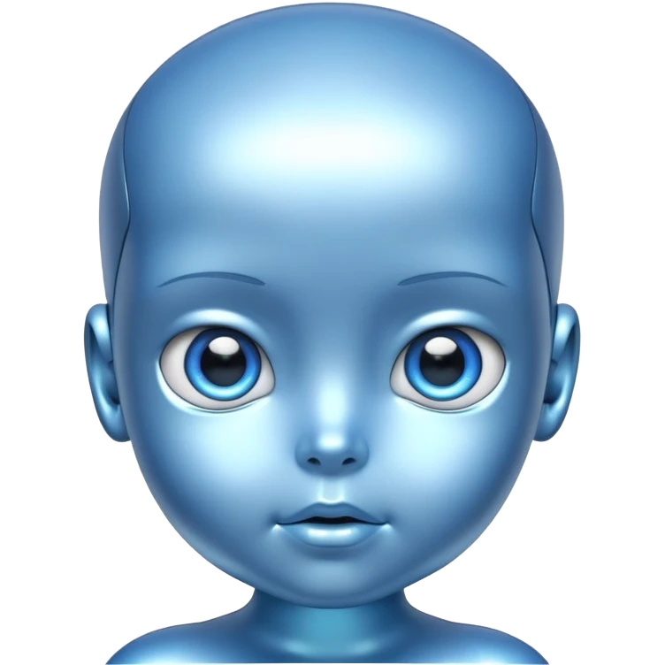 Blue android baby emoji