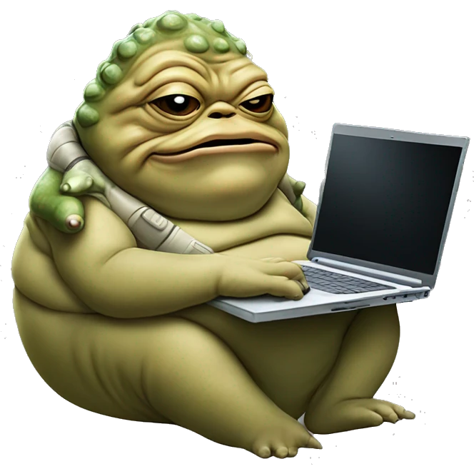 Jabba the Hutt from Star Wars with a laptop emoji