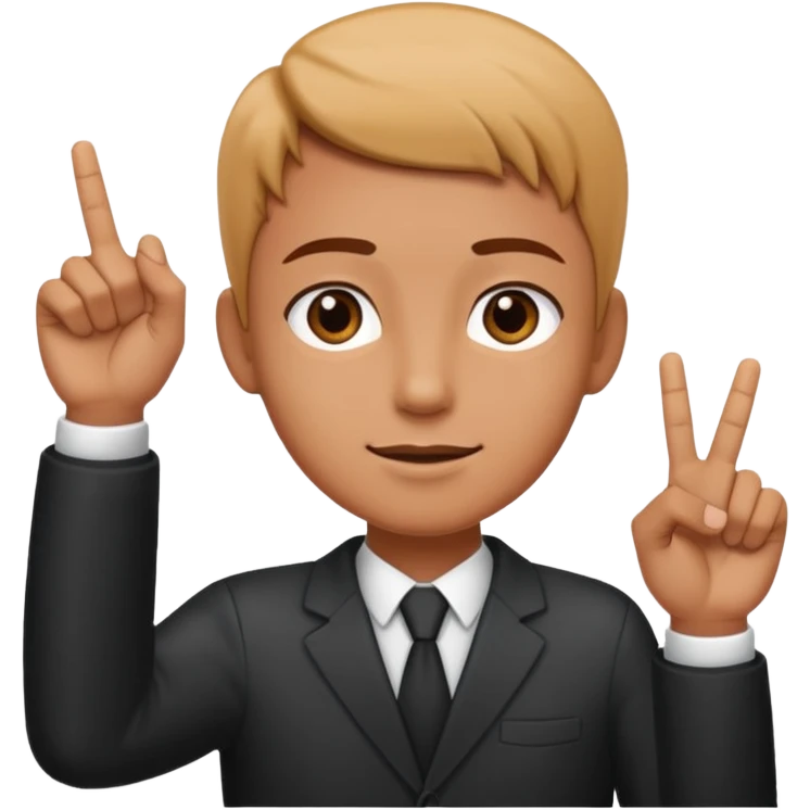 The index fingers of both the hands should be upward emoji