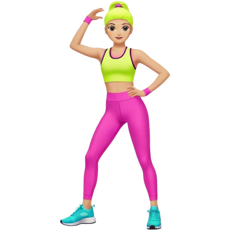 glow 80's work out emoji