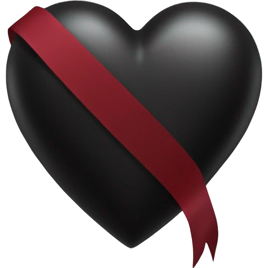 black heart with dark red ribbon  emoji