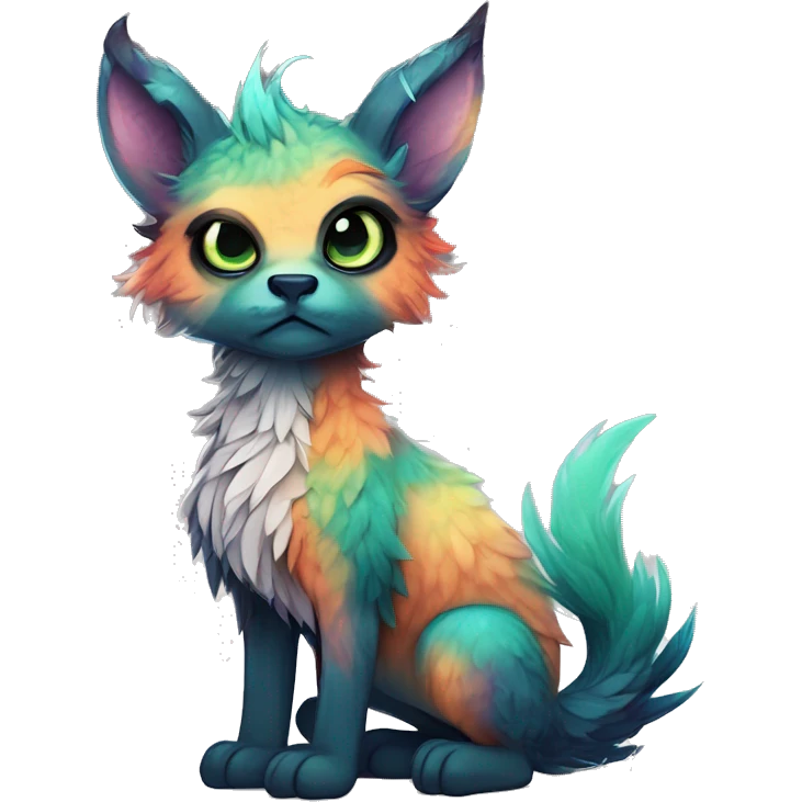cute Kawaii edgy fantasy animal fursona Fionbri creature by griffsnuff & LiLaiRa & Falvie with exotic colors full body emoji