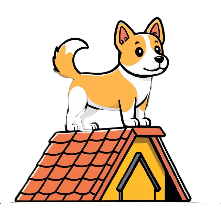 Dog on a roof  emoji