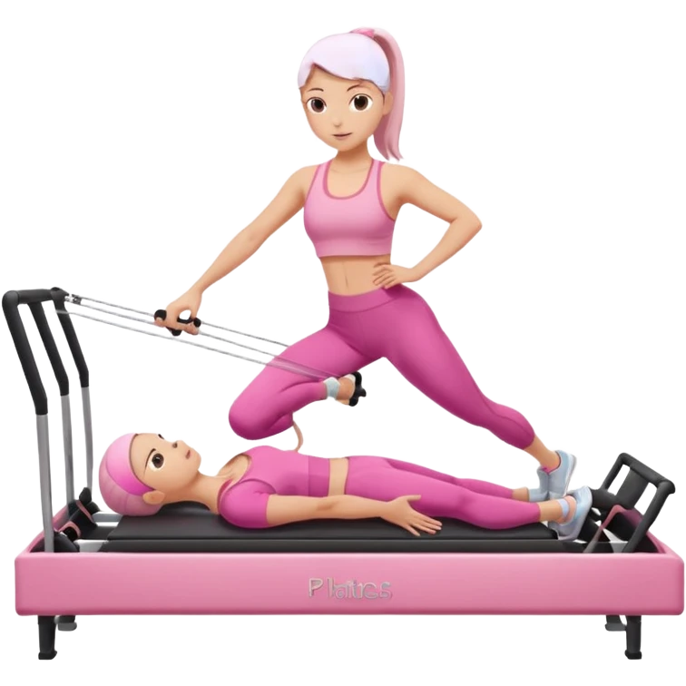 pilates reformer girl with pink set emoji