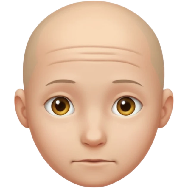 shy no hair circle face  emoji