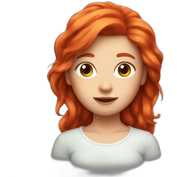 red hair , cute face emoji