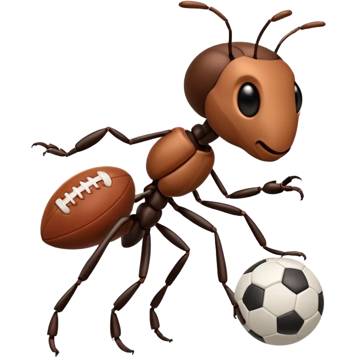 Ant playing football emoji