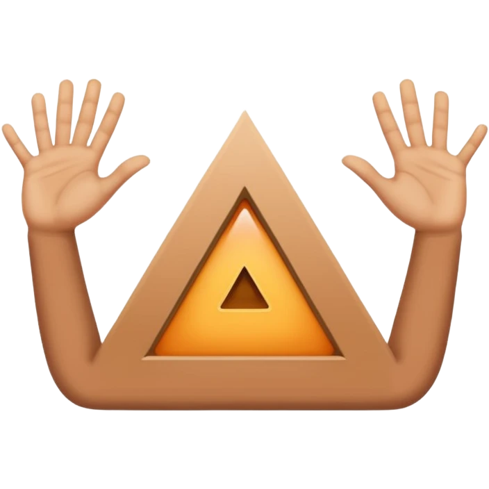 Similar to the heart hands emoji, this emoji should show a triangle created by the fingers of the hands where the two thumbs form the first side of the triangle and the remaining four fingers of each hand create one side each emoji