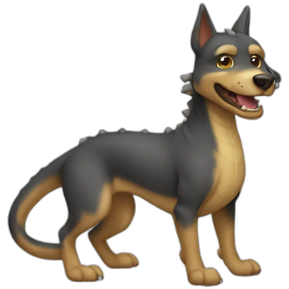 Chien sur dragon emoji