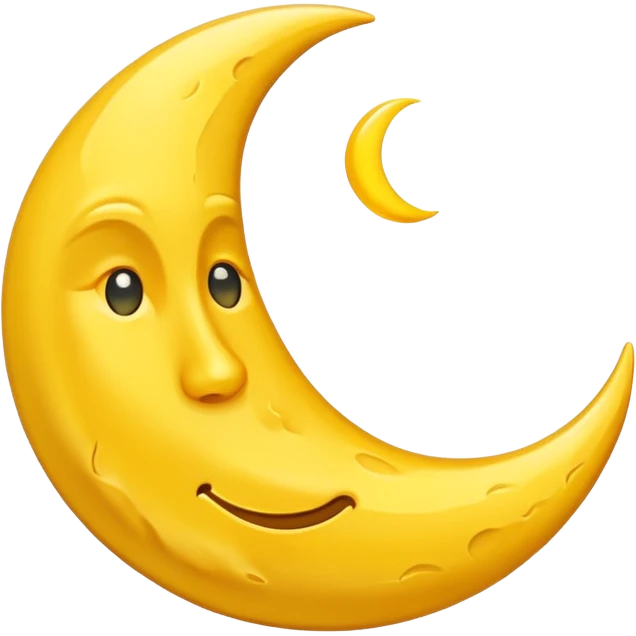 Mealting waning crescent moon make it without face and in yellow coliur emoji