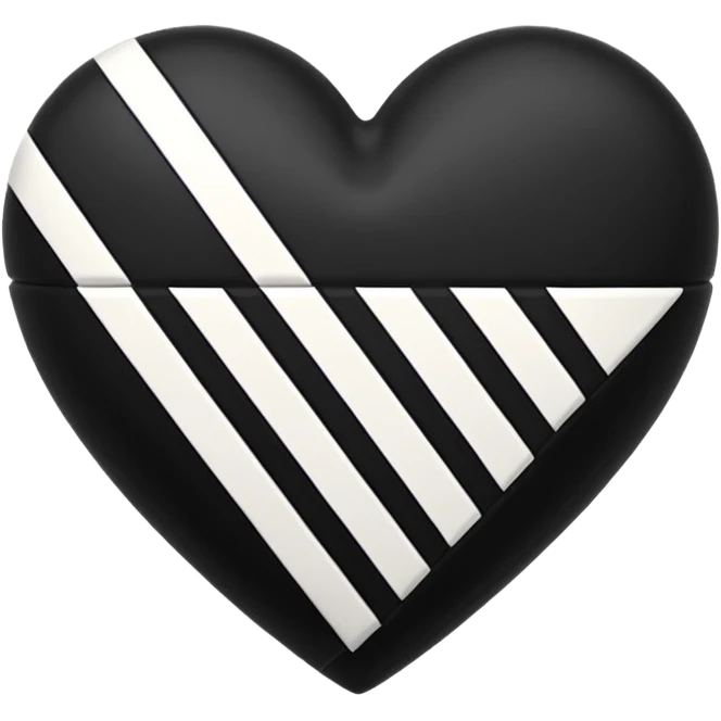 Adidas white stripes black heart emoji
