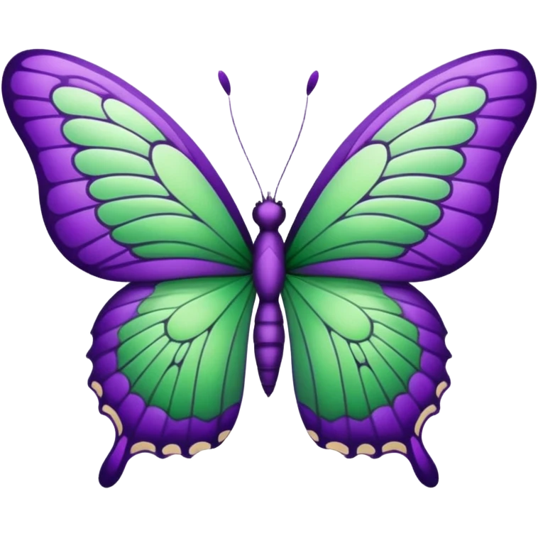 Purple and green butterfly emoji