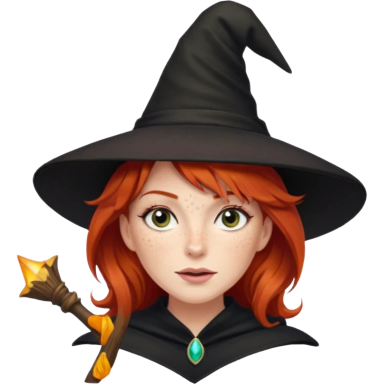 Red haired witch, sassy, rolling eyes upwards emoji